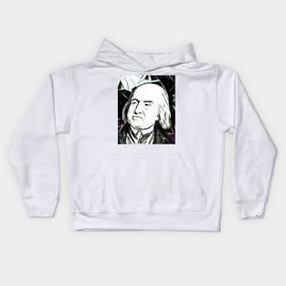 Jeremy Bentham Black and White Portrait | Jeremy Bentham Artwork 3 Kids Hoodie